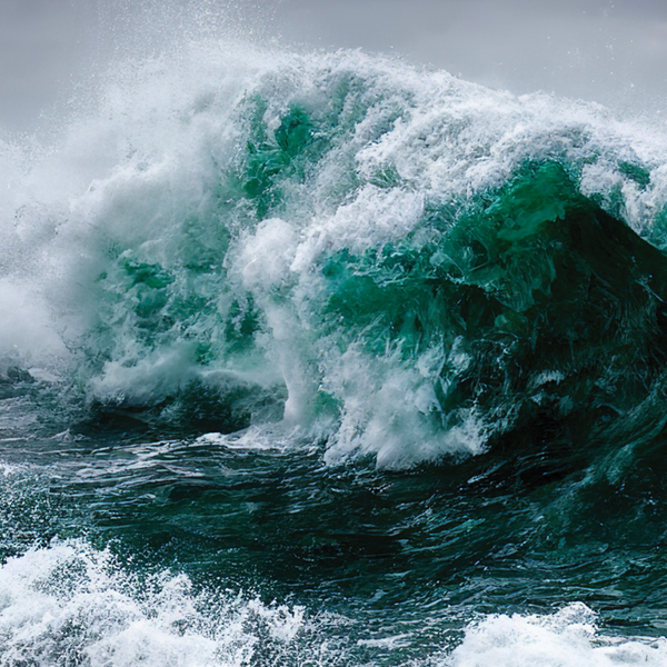 Stormy ocean waves crashing